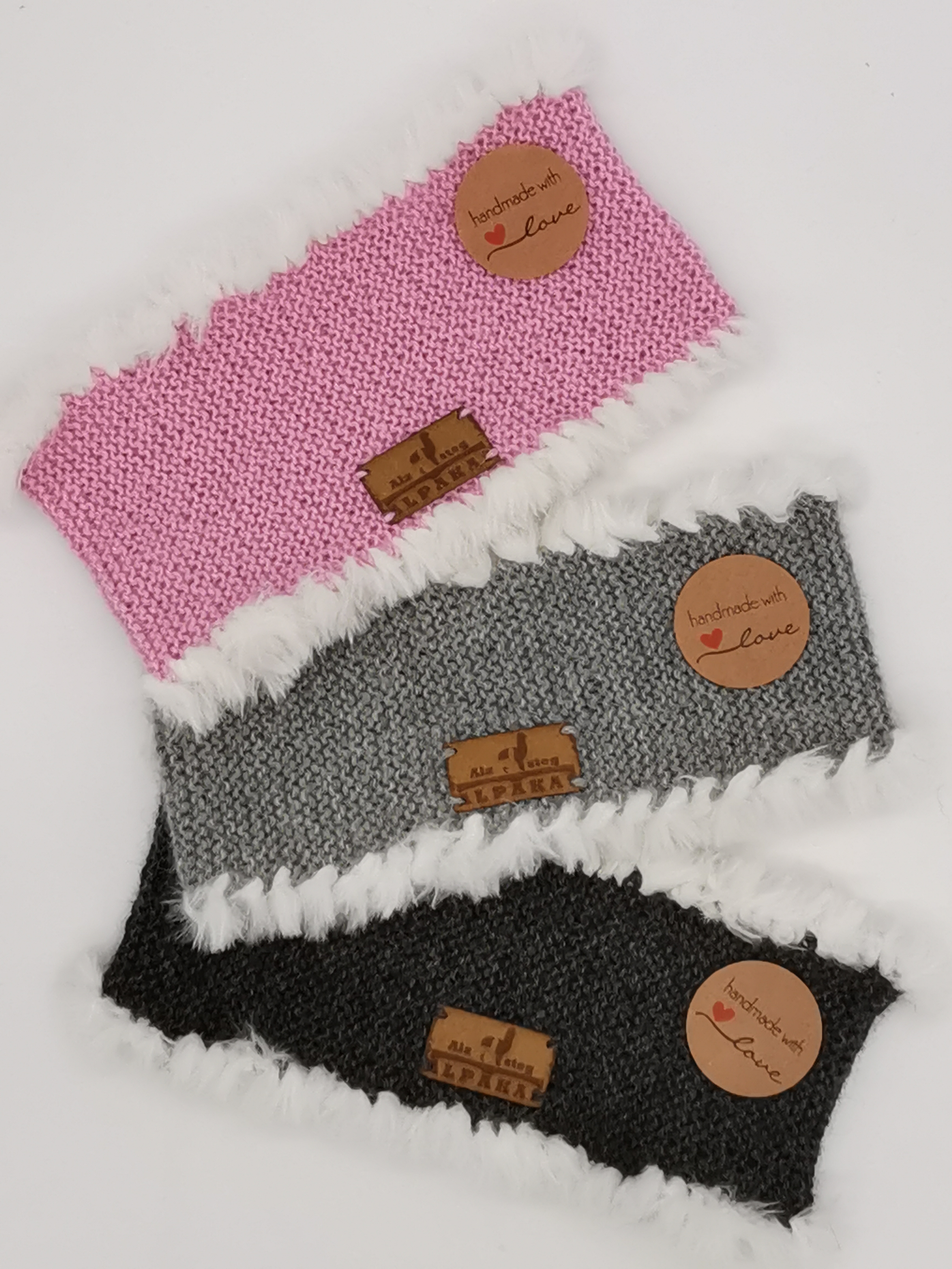 Stirnband aus Alpaka Wolle, Haarband für Mädchen Teens und Damen aus feinstem Alpakagarn mit Plüschrand in verschieden Farben | Handmade by Alzsteg Alpakas