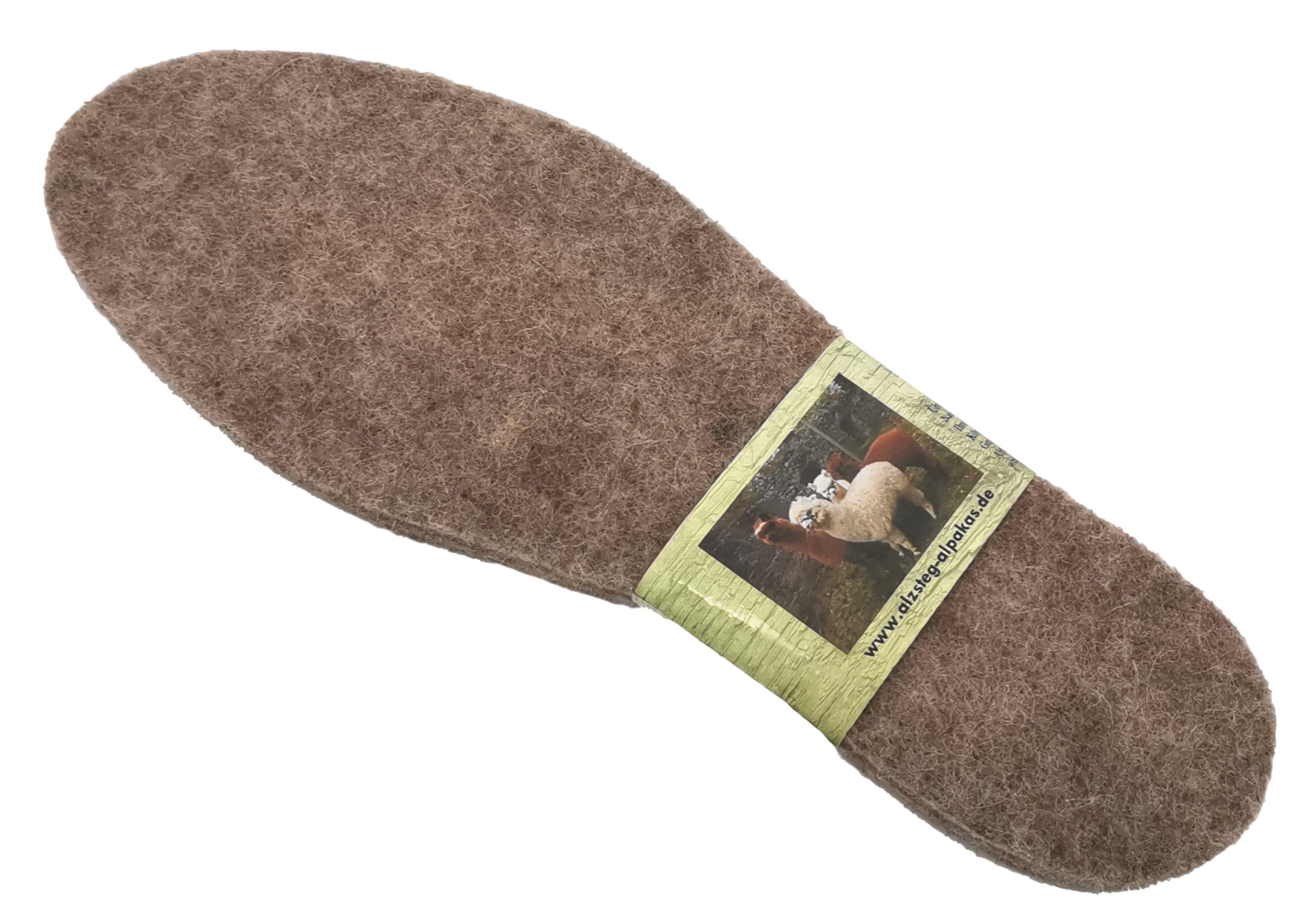 Schuheinlegesohlen Bequeme Isolierende Alpakasohle Extra warm, weich, atmungsaktiv, verschiedene Größen 36-51 | Alpaka Filz Thermoschuhsohlen