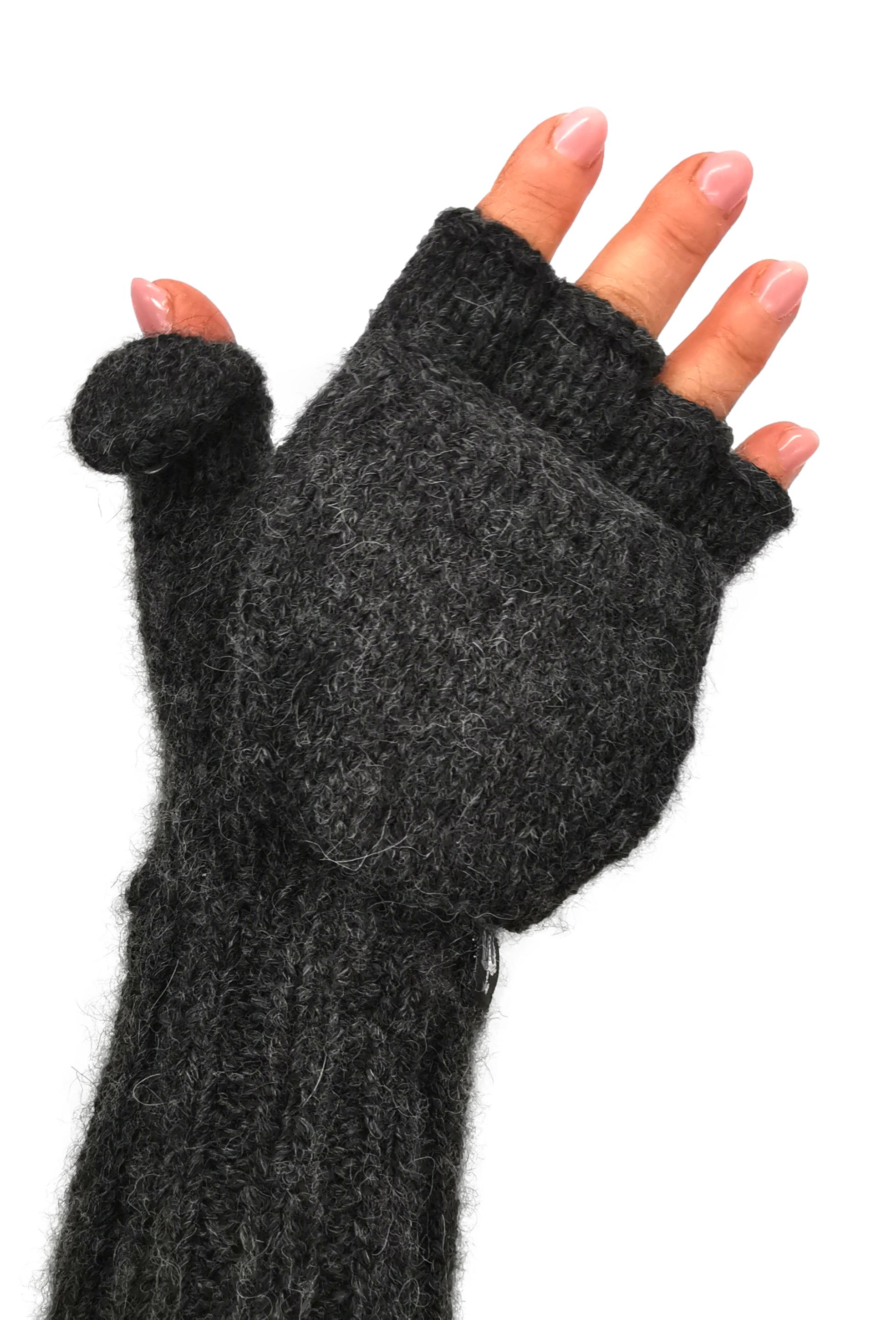 Hochwertige, Handschuhe mit angestrickten Fingern, Daumen und Kapuze aus Babyalpaka Farbe: Naturweiß, Hellbraun, Hellgrau, Anthrazit, Schwarz | Handmade by Millwa Hochwertige, Handschuhe mit angestrickten Fingern, Daumen und Kapuze aus Babyalpaka Farbe: Naturweiß, Hellbraun, Hellgrau, Anthrazit, Schwarz | Handmade by Millwa