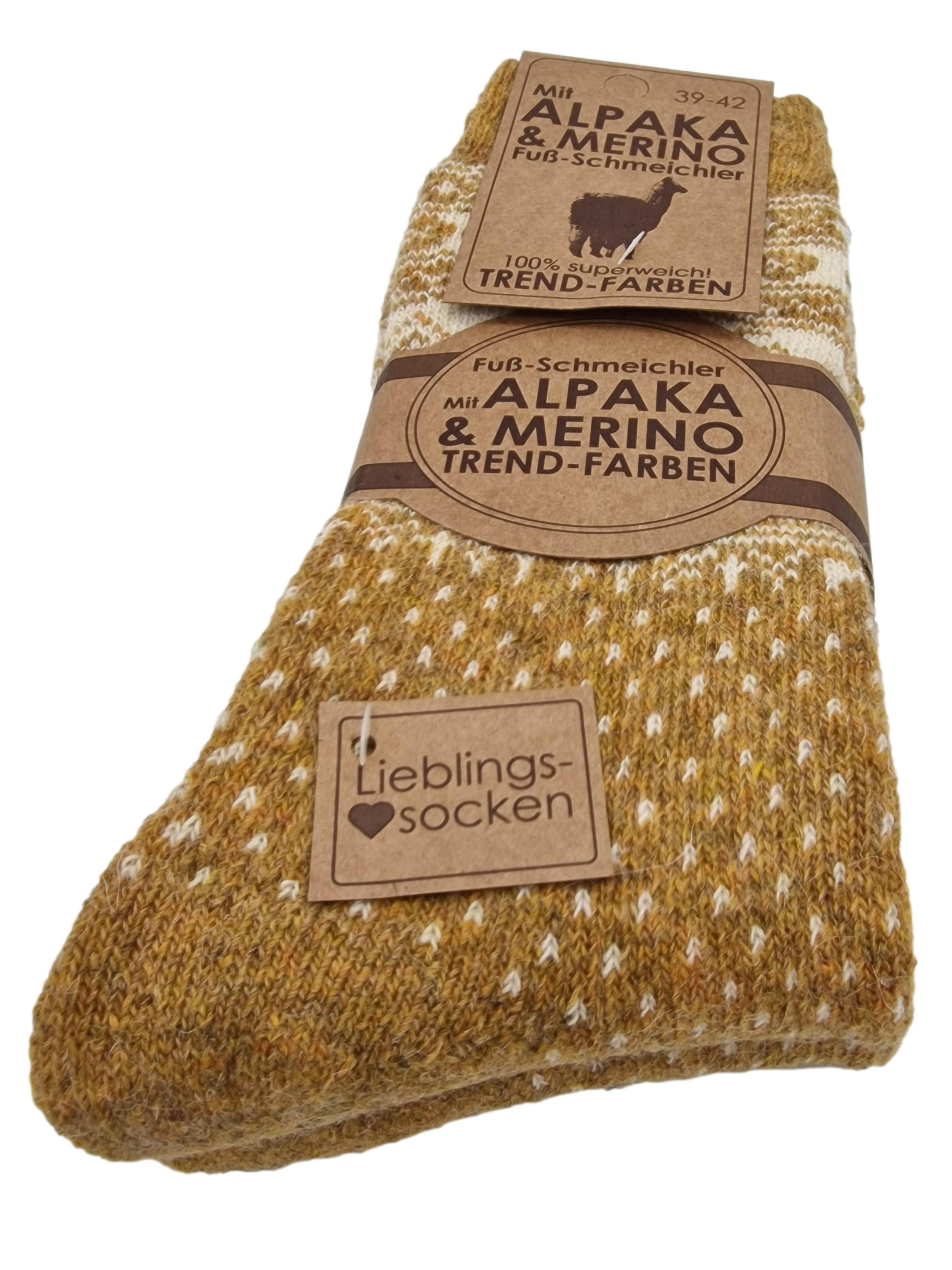 2 Paar Norwegersocken mit Alpaka u. Merinowolle