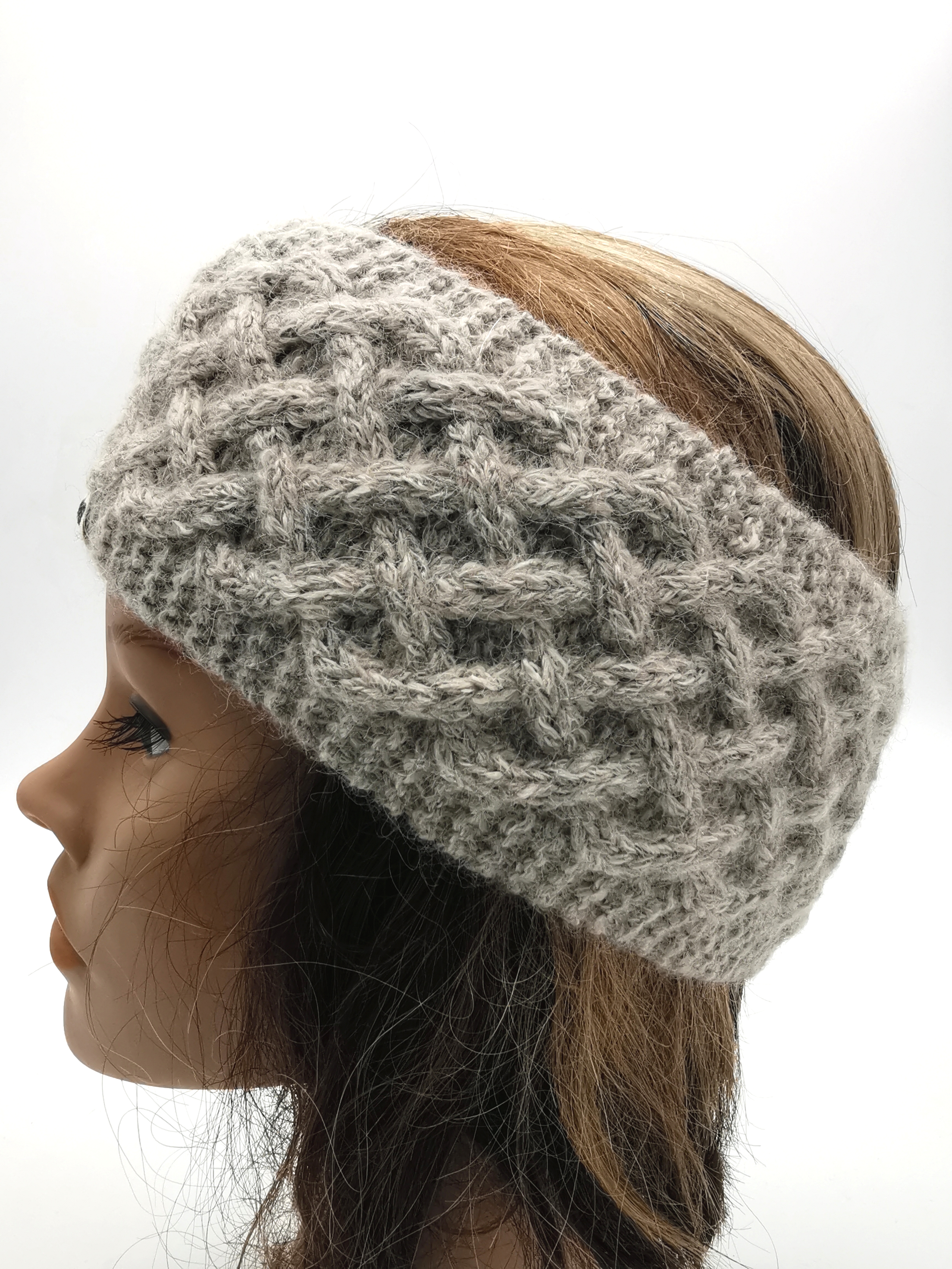 Stirnband in verschiedenen Farben, Haarband für Mädchen Teens und Damen aus feinstem Alpakagarn im Karomusterdesign | Handmade by Millwa