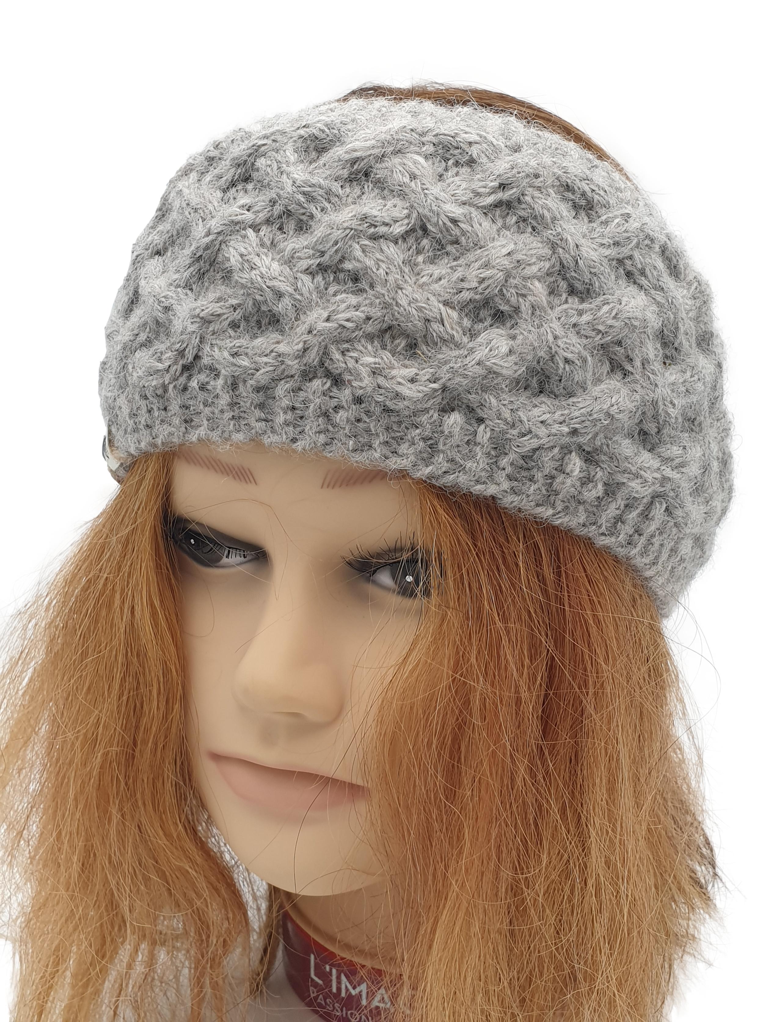 Stirnband in verschiedenen Farben, Haarband für Mädchen Teens und Damen aus feinstem Alpakagarn im Karomusterdesign | Handmade by Millwa