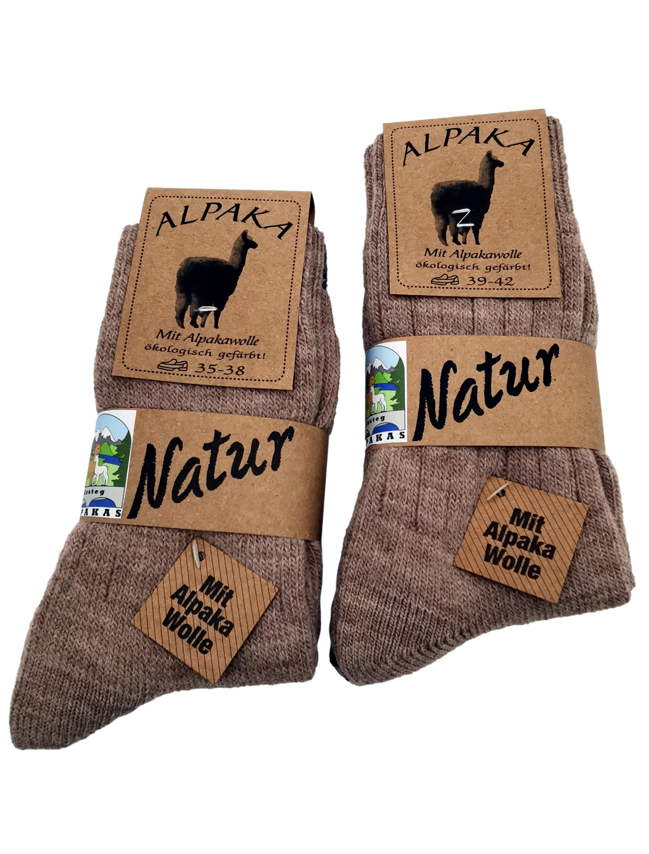 ALPAKASHOP-BAYERN | 2 Paar Alpaka-Socken fein gestrickt ALPAKASHOP-BAYERN | 2 Paar Alpaka-Socken fein gestrickt