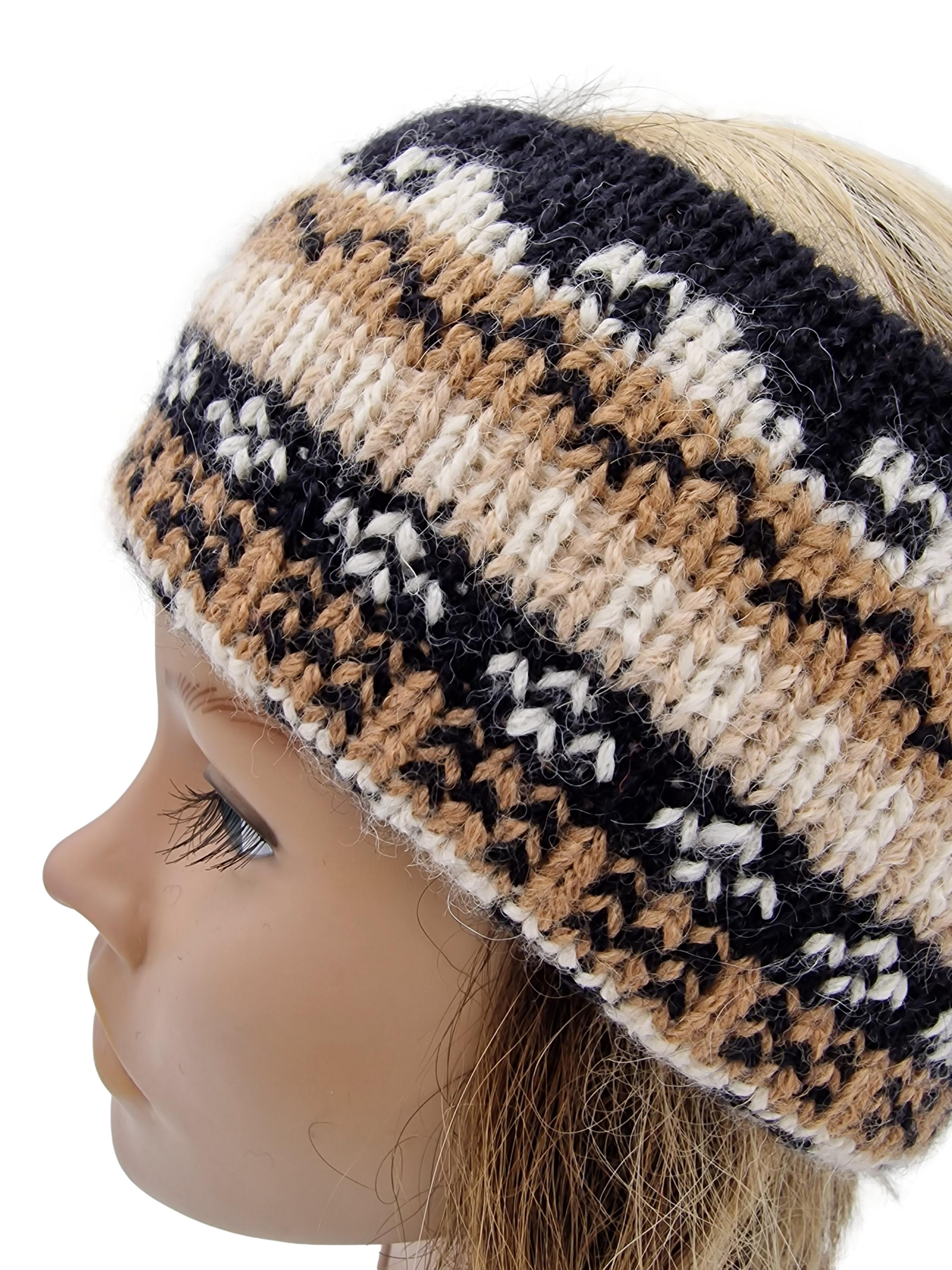 Stirnband mit traditionellen Andenmuster für Damen u. Herren aus feinstem Baby Alpakagarn | Handmade by Millwa